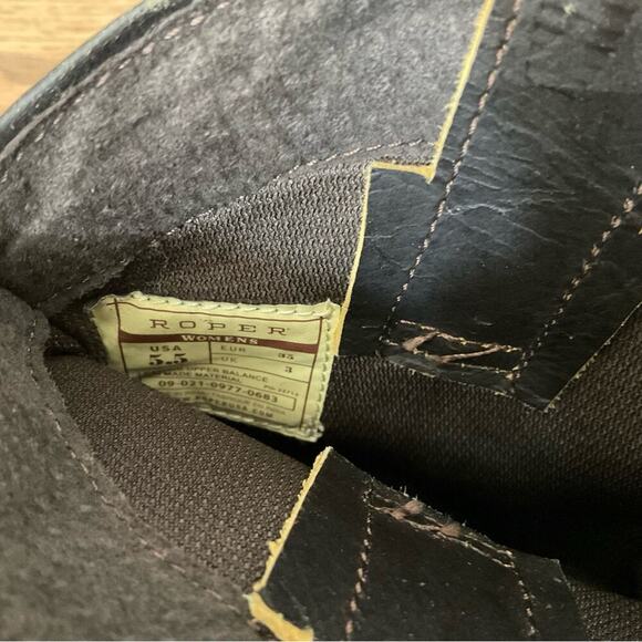 ROPER WOMENS LEATHER ANKLE BOOT SANDED BROWN Size 5.5 - Picture 6 of 9